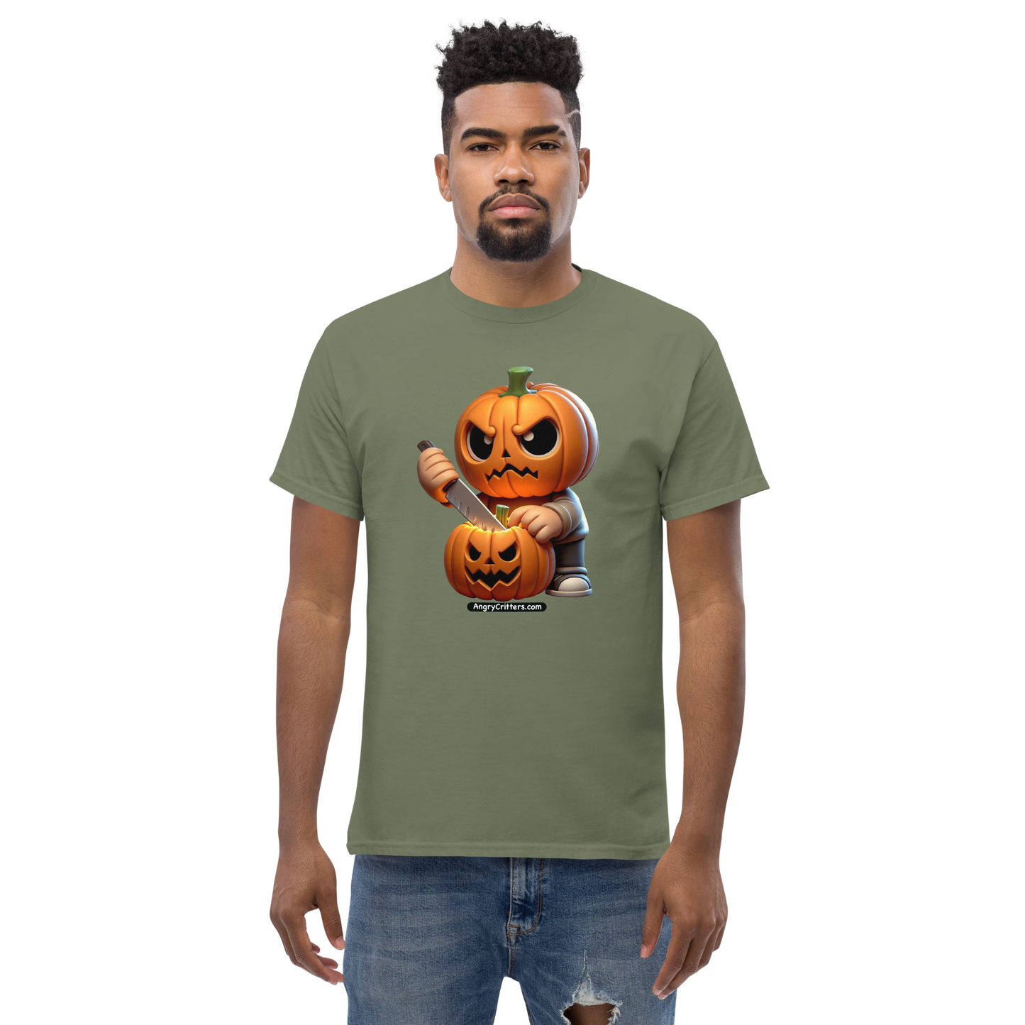 Angry Critters - Jack Carving Pumpkin, Unisex classic tee