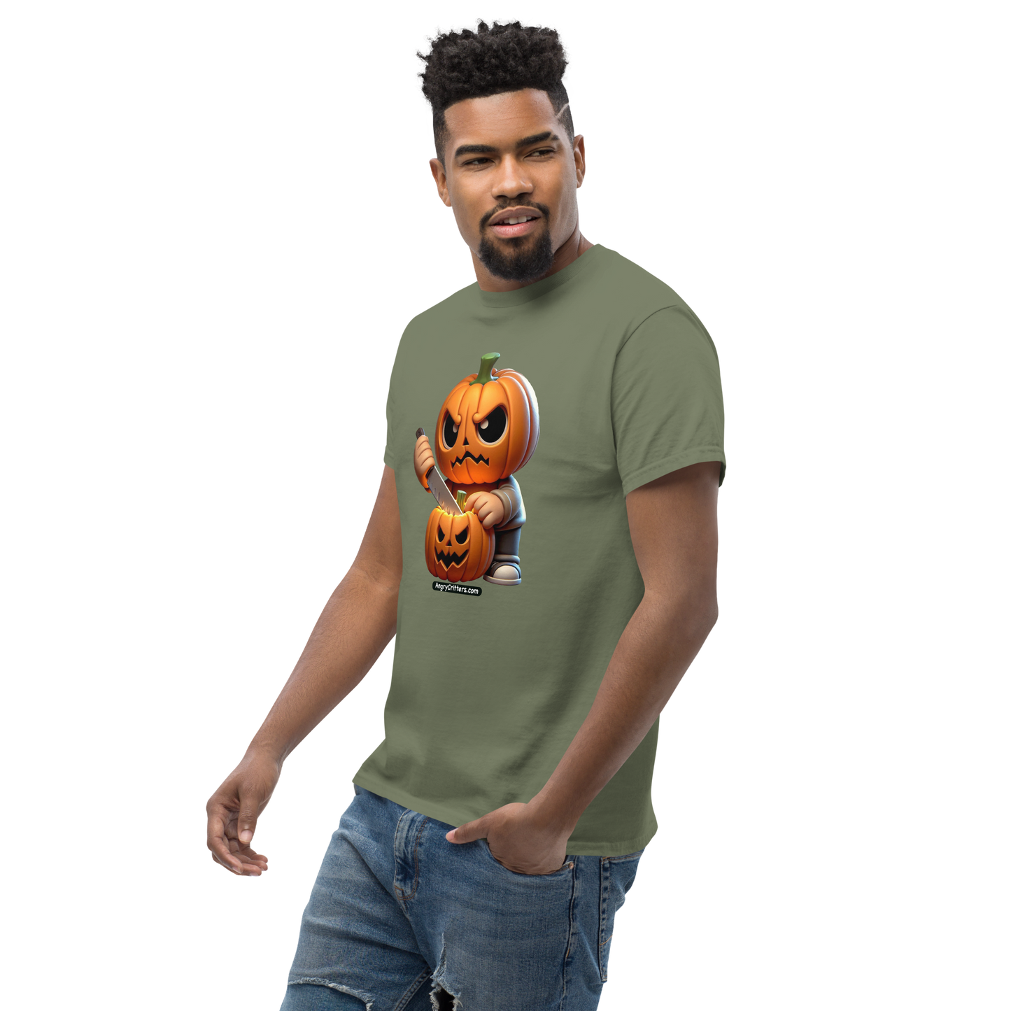 Angry Critters - Jack Carving Pumpkin, Unisex classic tee