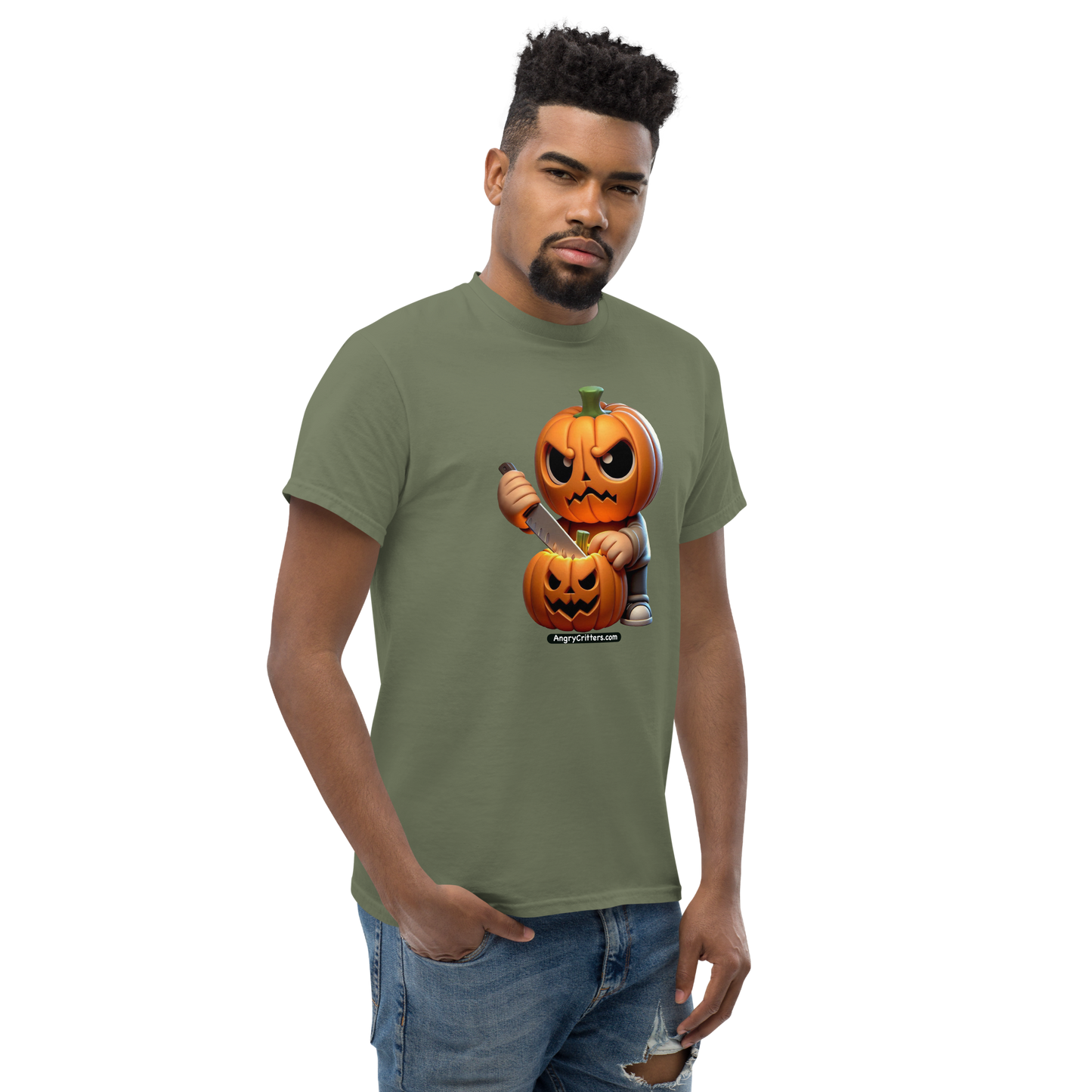 Angry Critters - Jack Carving Pumpkin, Unisex classic tee