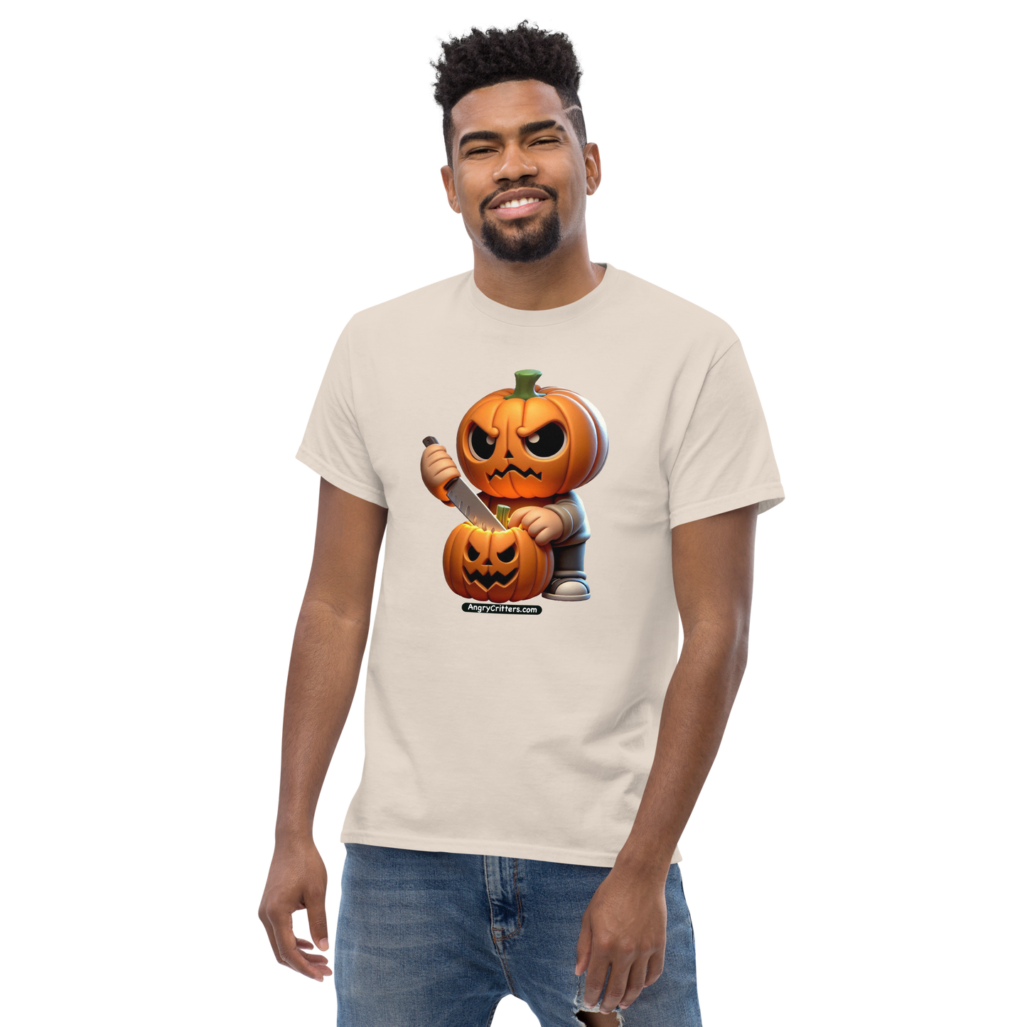 Angry Critters - Jack Carving Pumpkin, Unisex classic tee