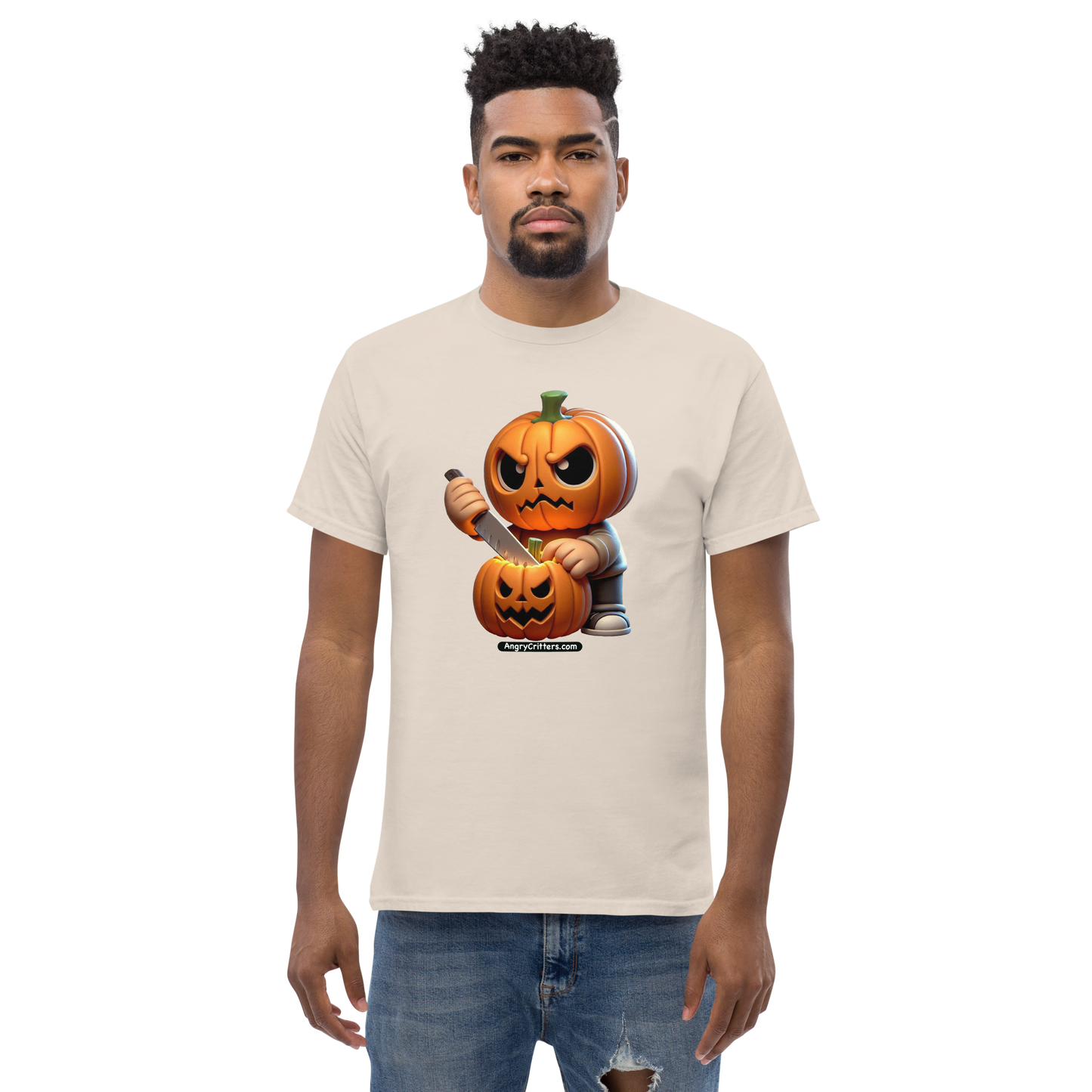 Angry Critters - Jack Carving Pumpkin, Unisex classic tee