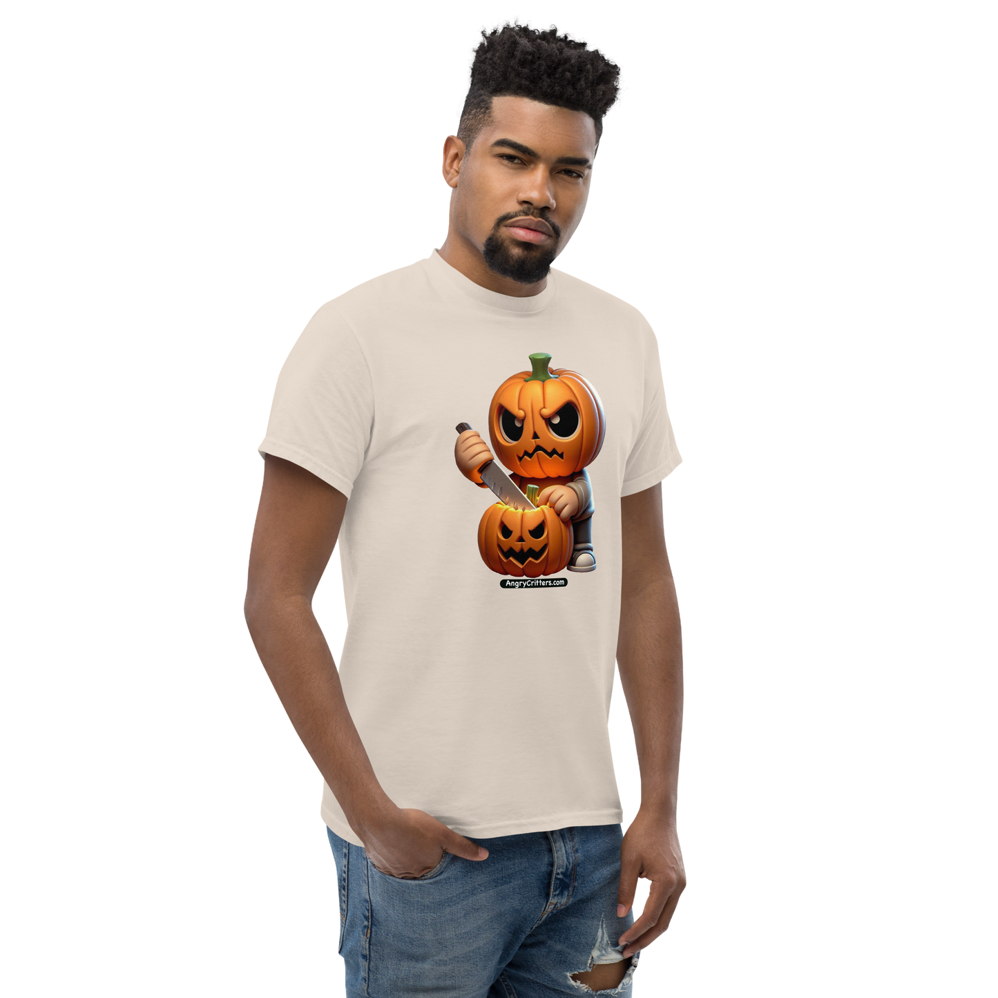 Angry Critters - Jack Carving Pumpkin, Unisex classic tee