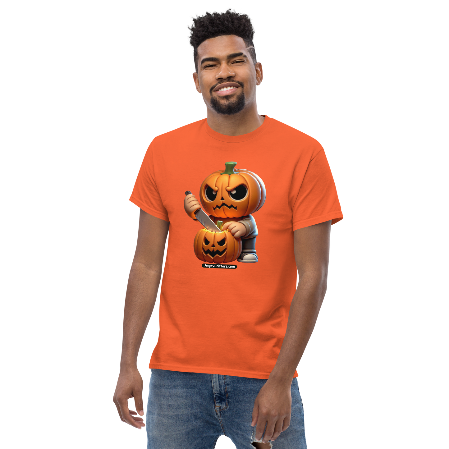 Angry Critters - Jack Carving Pumpkin, Unisex classic tee