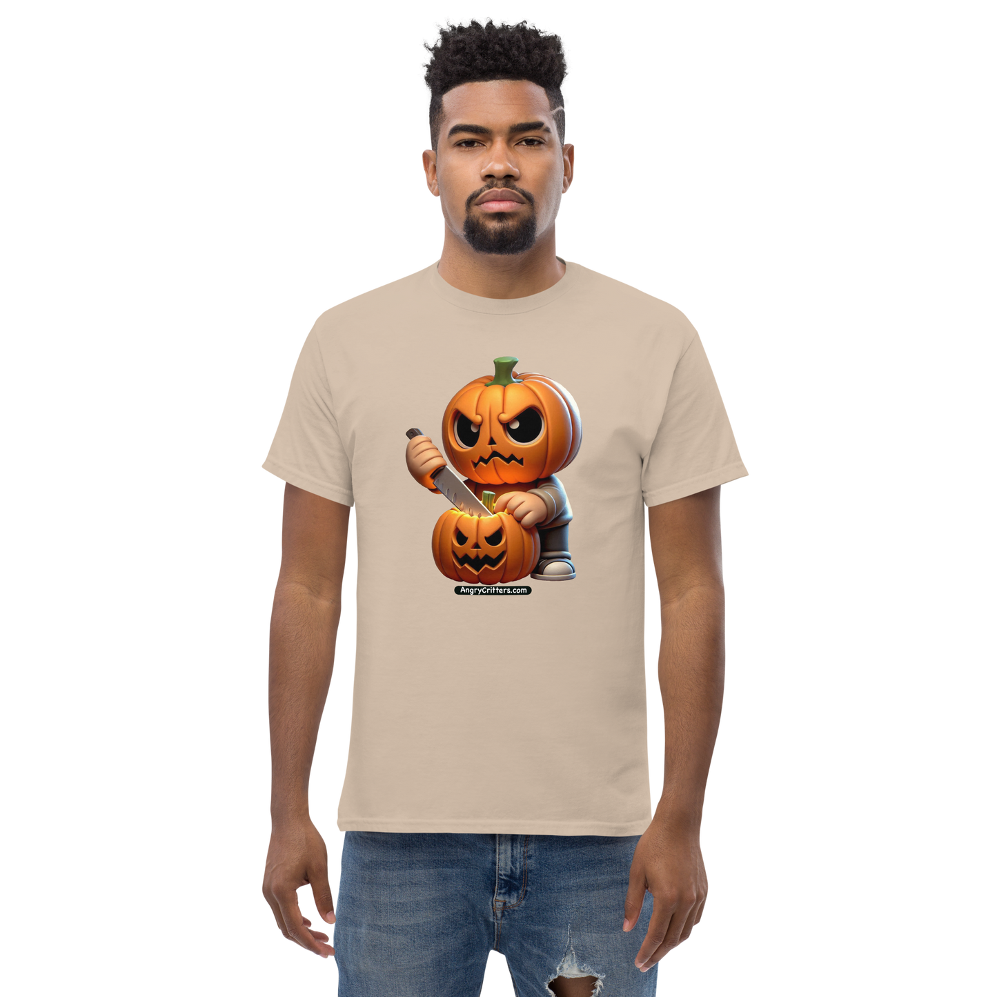 Angry Critters - Jack Carving Pumpkin, Unisex classic tee