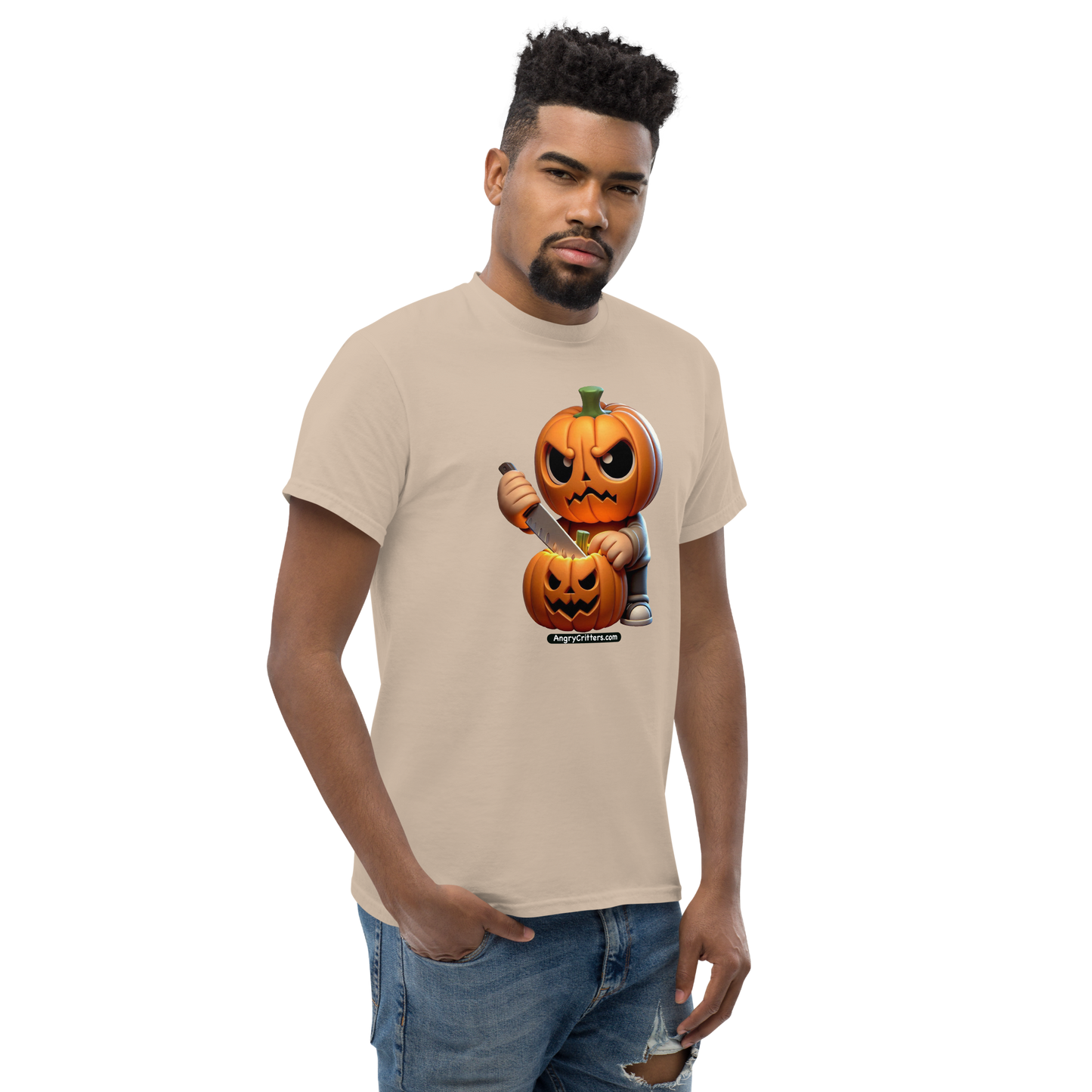 Angry Critters - Jack Carving Pumpkin, Unisex classic tee