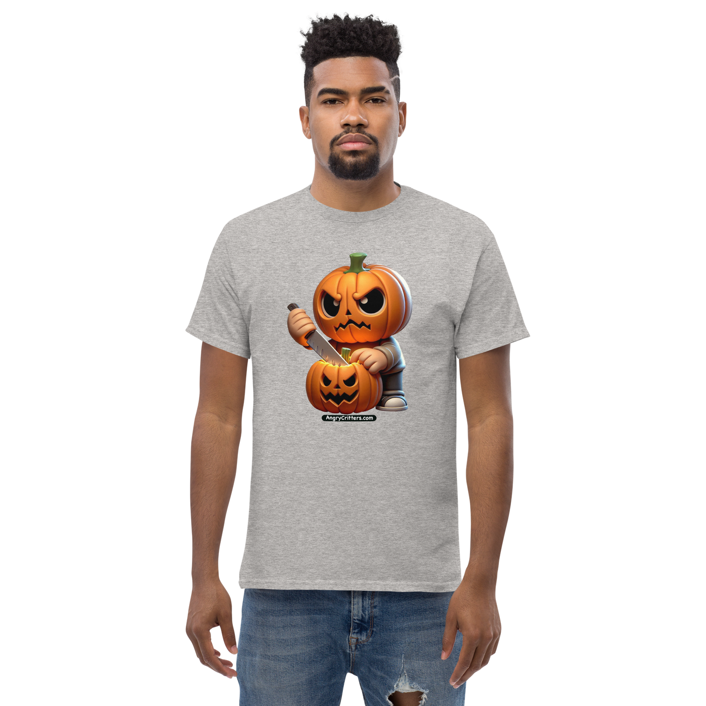 Angry Critters - Jack Carving Pumpkin, Unisex classic tee