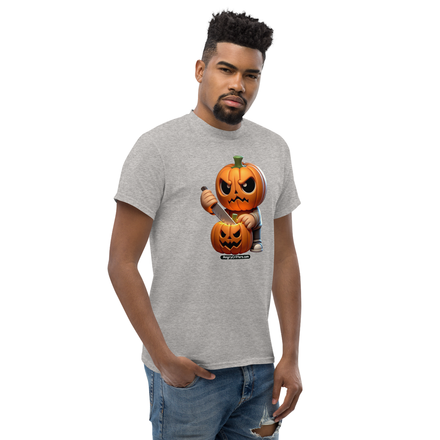 Angry Critters - Jack Carving Pumpkin, Unisex classic tee