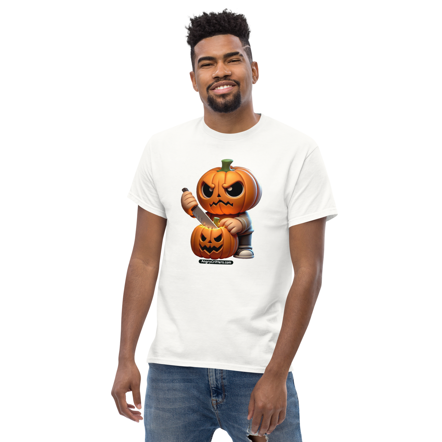 Angry Critters - Jack Carving Pumpkin, Unisex classic tee