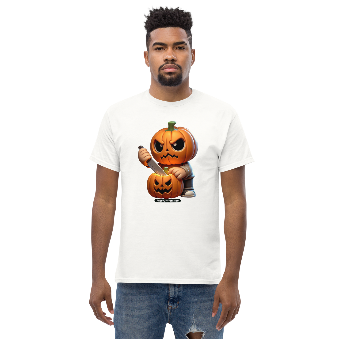 Angry Critters - Jack Carving Pumpkin, Unisex classic tee