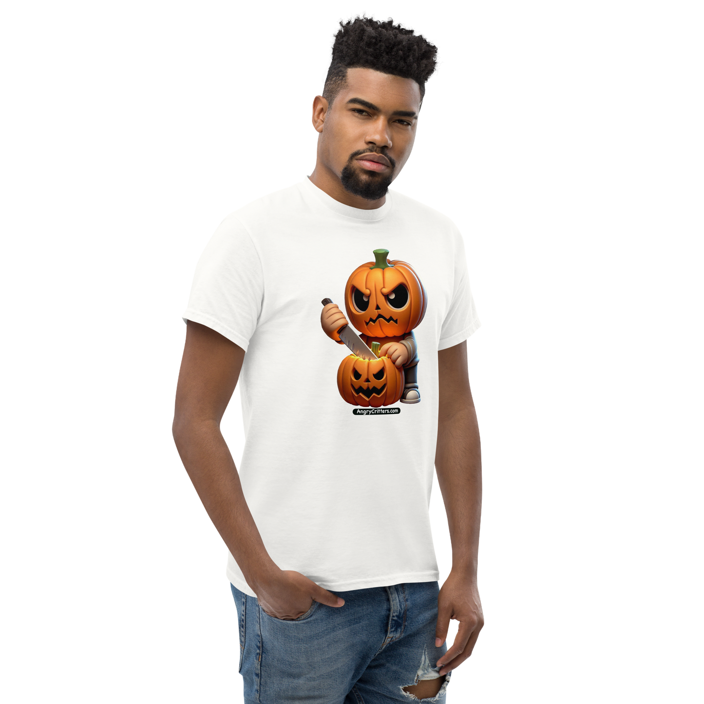 Angry Critters - Jack Carving Pumpkin, Unisex classic tee