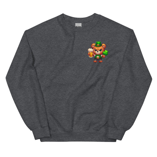 Angry Critters - St. Patrick's Day Bear 2-sided Unisex Sweatshirt