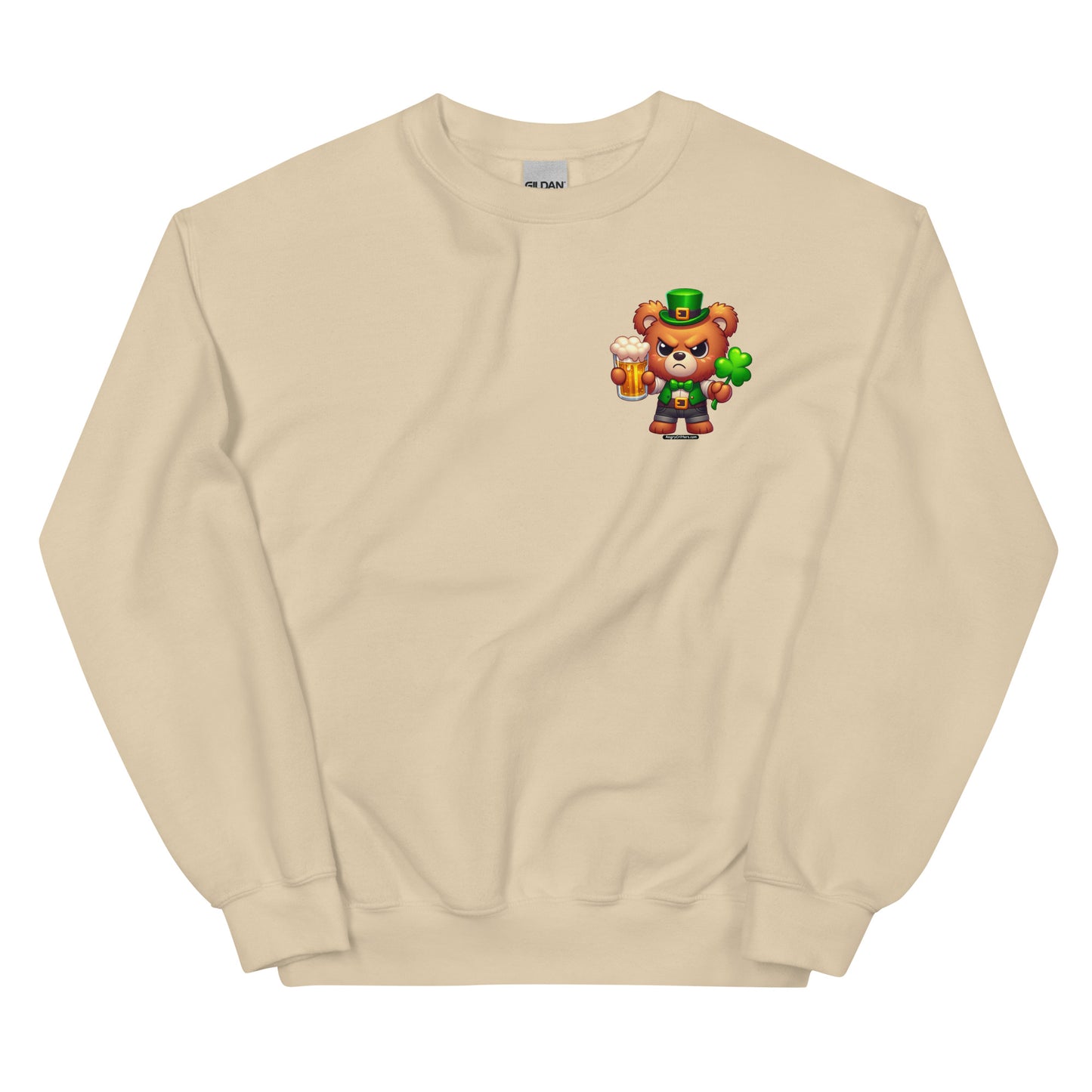 Angry Critters - St. Patrick's Day Bear 2-sided Unisex Sweatshirt