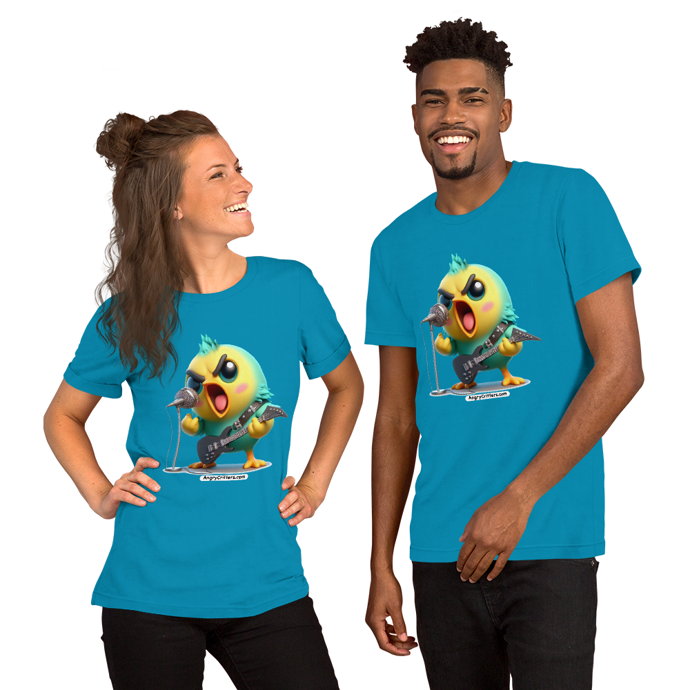 Angry Critters - Parakeet with an Axe, Unisex t-shirt