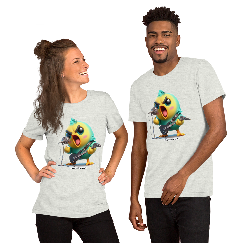 Angry Critters - Parakeet with an Axe, Unisex t-shirt