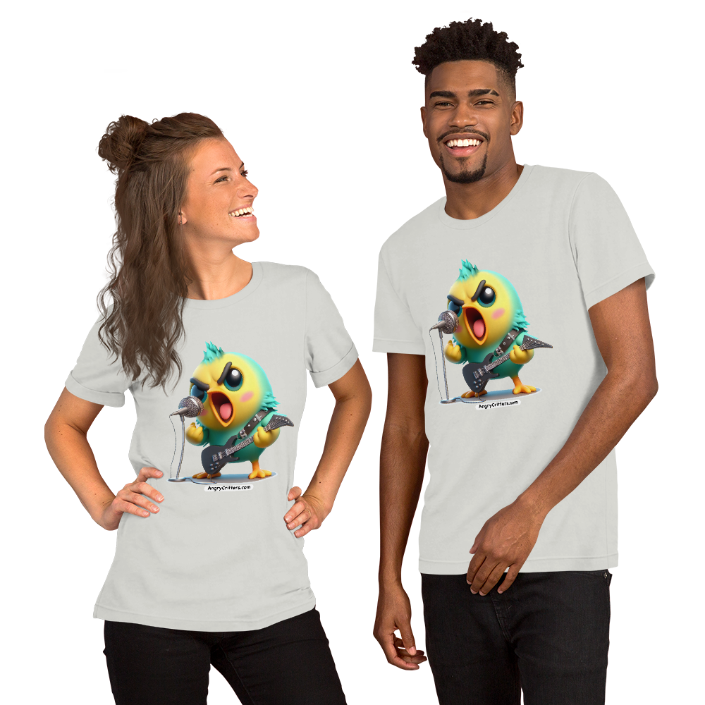 Angry Critters - Parakeet with an Axe, Unisex t-shirt