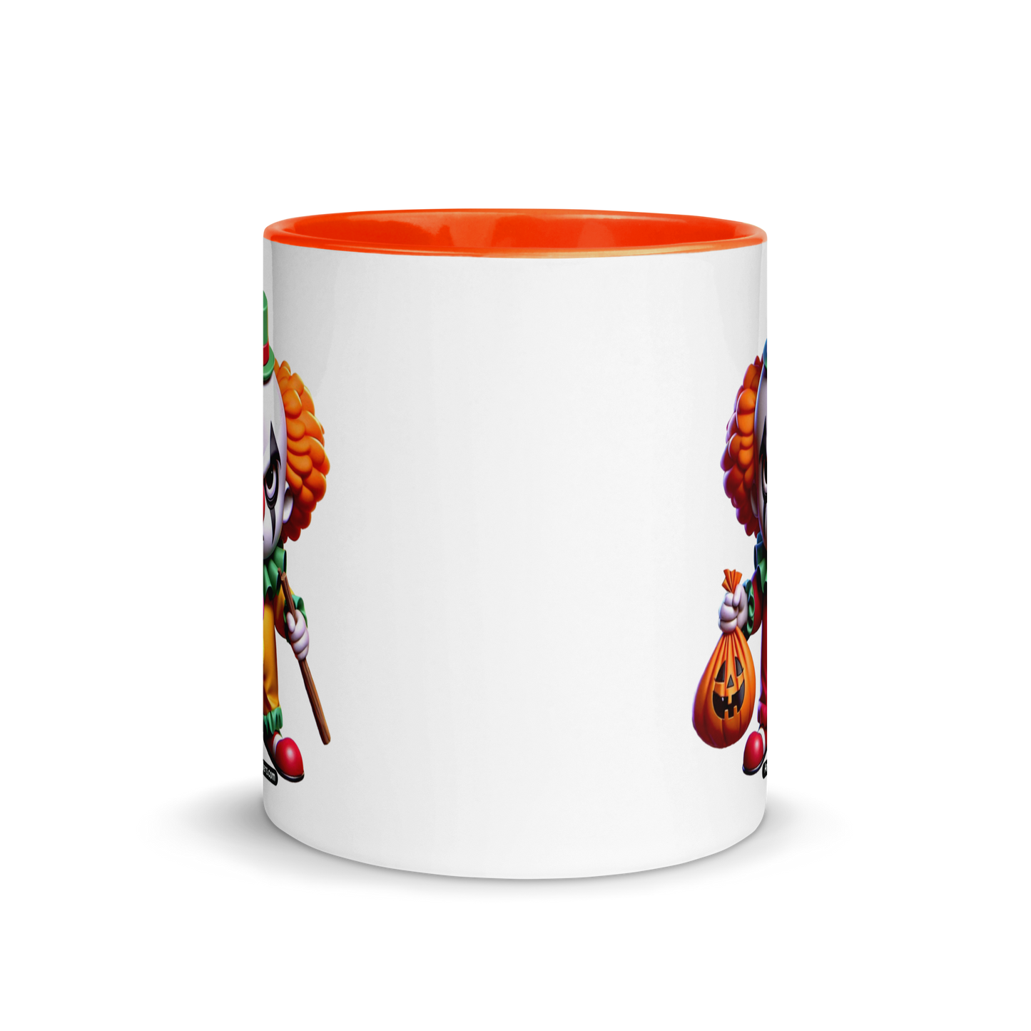 Angry Critters - Halloween Clown Orange, Mug with Color Inside