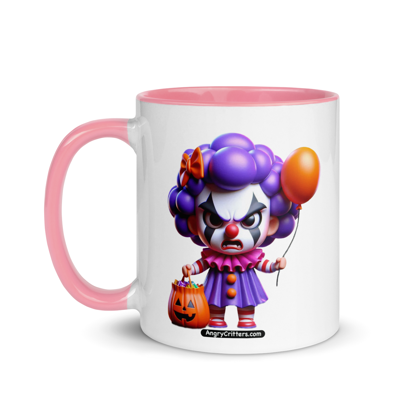 Angry Critters - Halloween Clown Purple, Mug with Color Inside