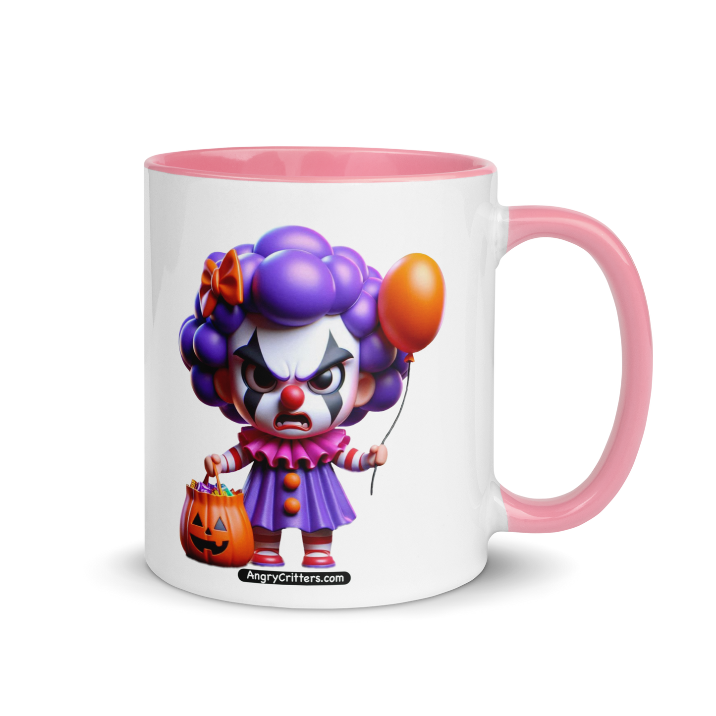 Angry Critters - Halloween Clown Purple, Mug with Color Inside