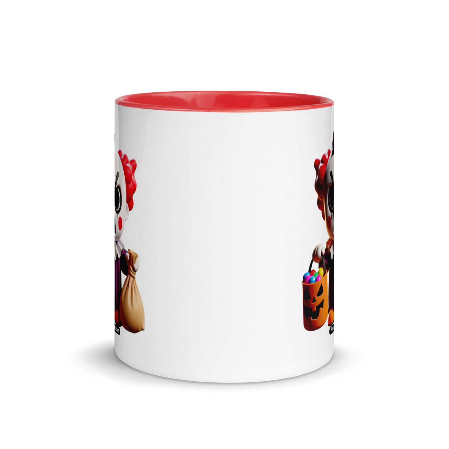 Angry Critters - Halloween Clown Red, Mug with Color Inside