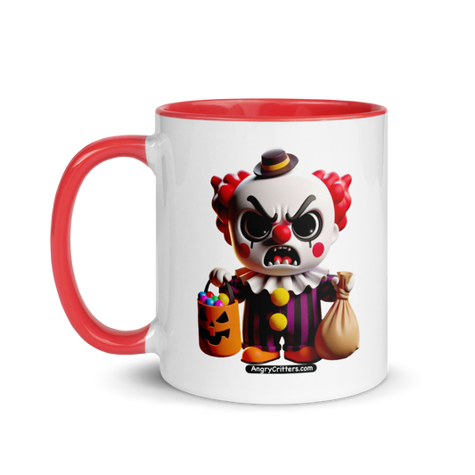 Angry Critters - Halloween Clown Red, Mug with Color Inside