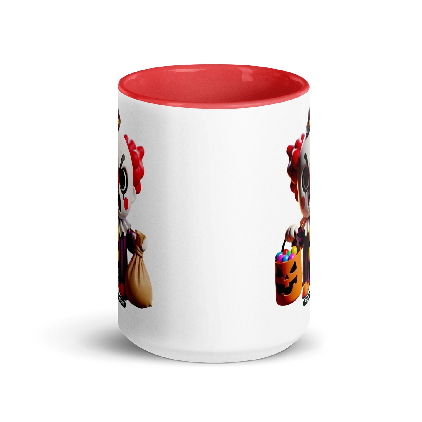 Angry Critters - Halloween Clown Red, Mug with Color Inside