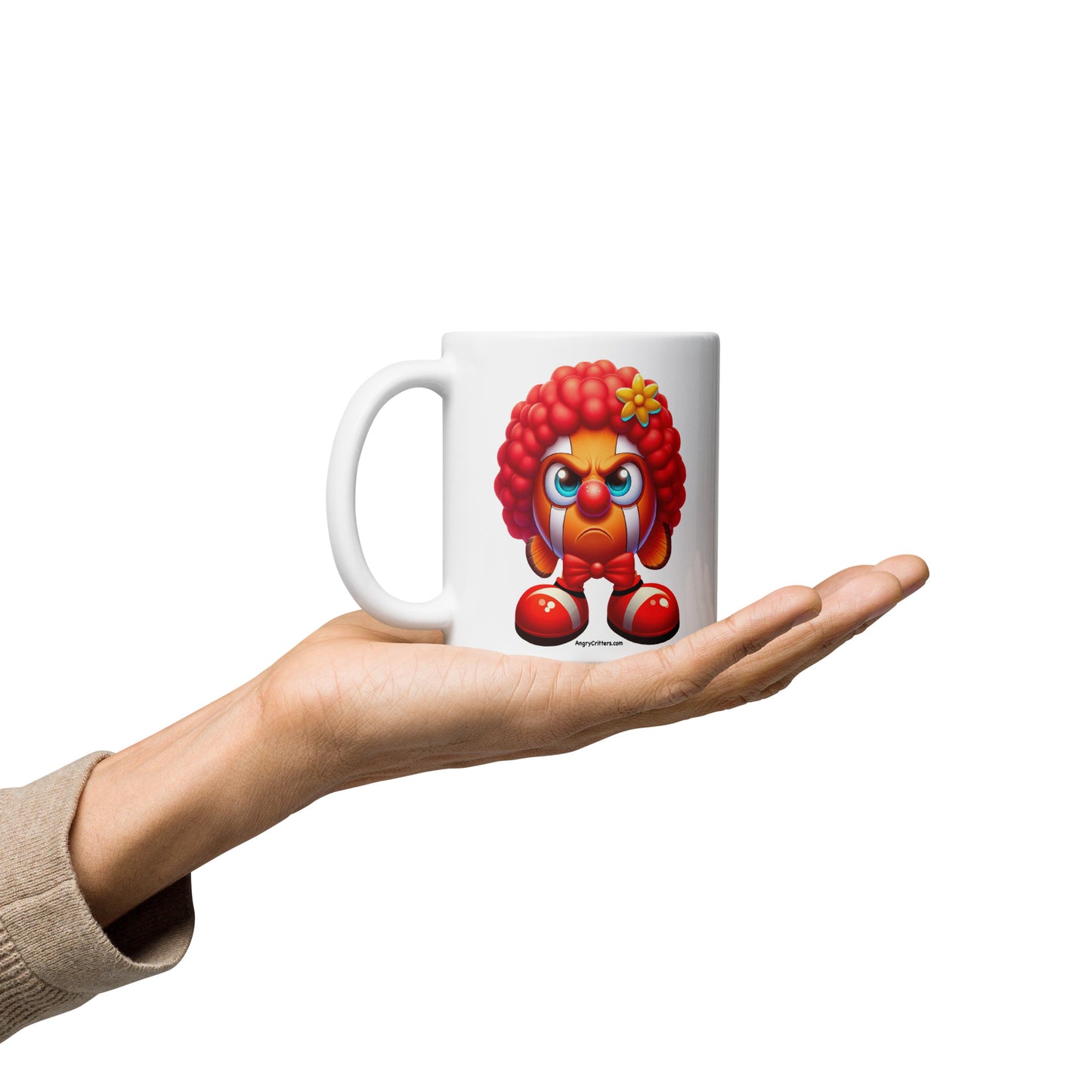 Angry Critters - Clownfish Clown White glossy mug