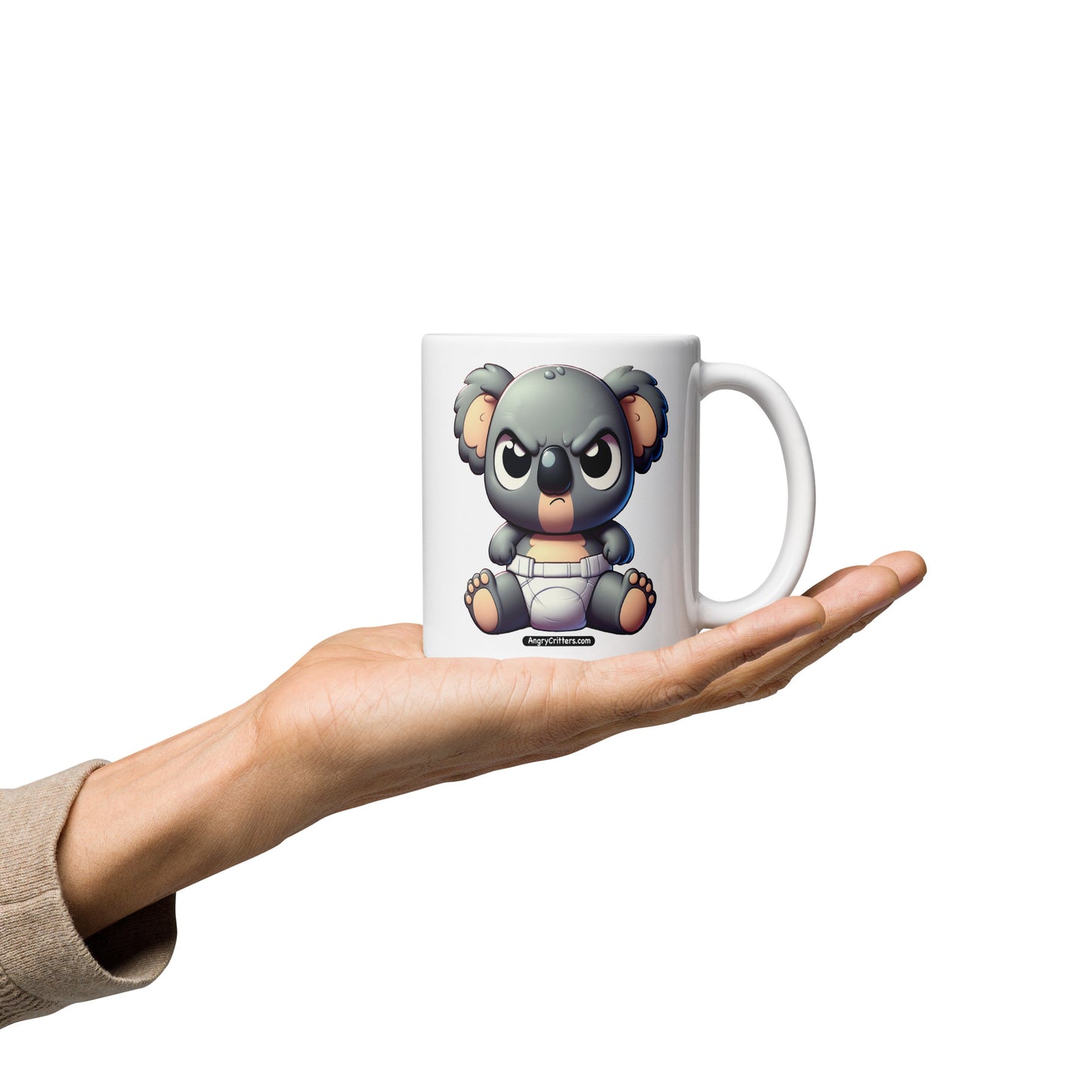 Angry Critters - Koala Baby White glossy mug