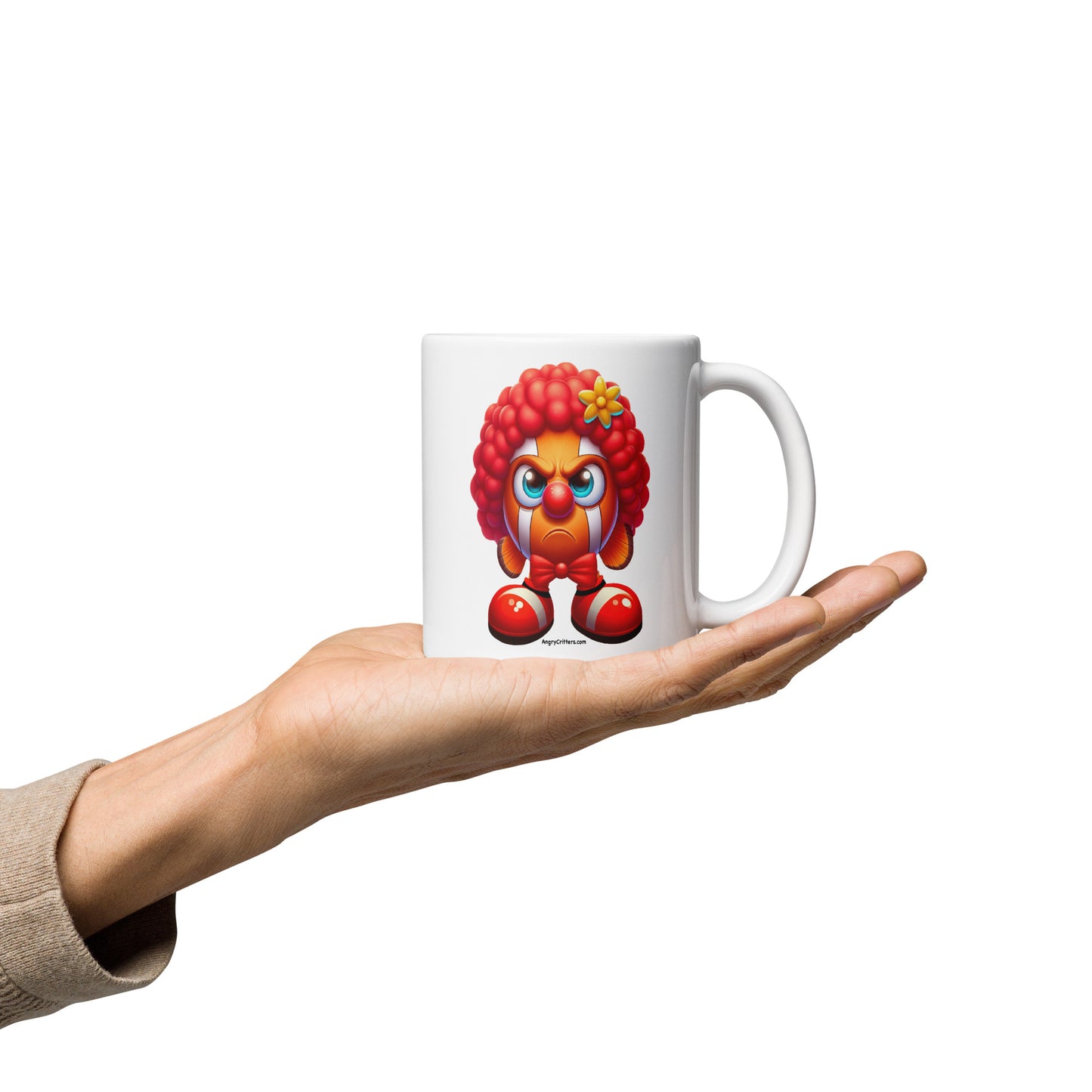 Angry Critters - Clownfish Clown White glossy mug