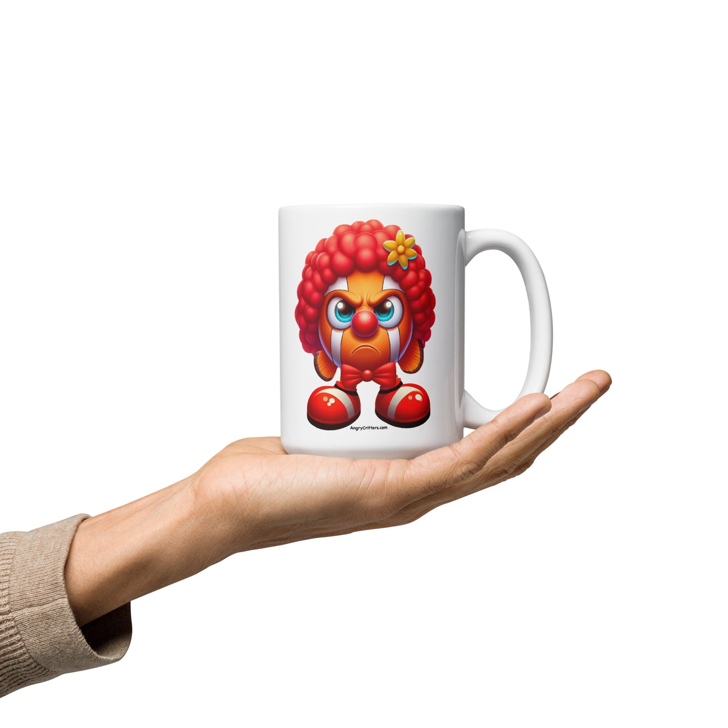 Angry Critters - Clownfish Clown White glossy mug