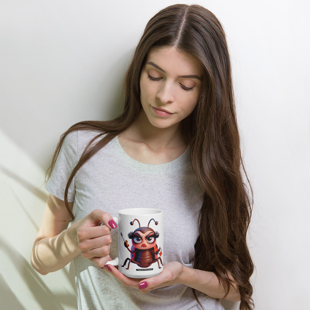 Angry Critters - That’s No Ladybug, White glossy mug