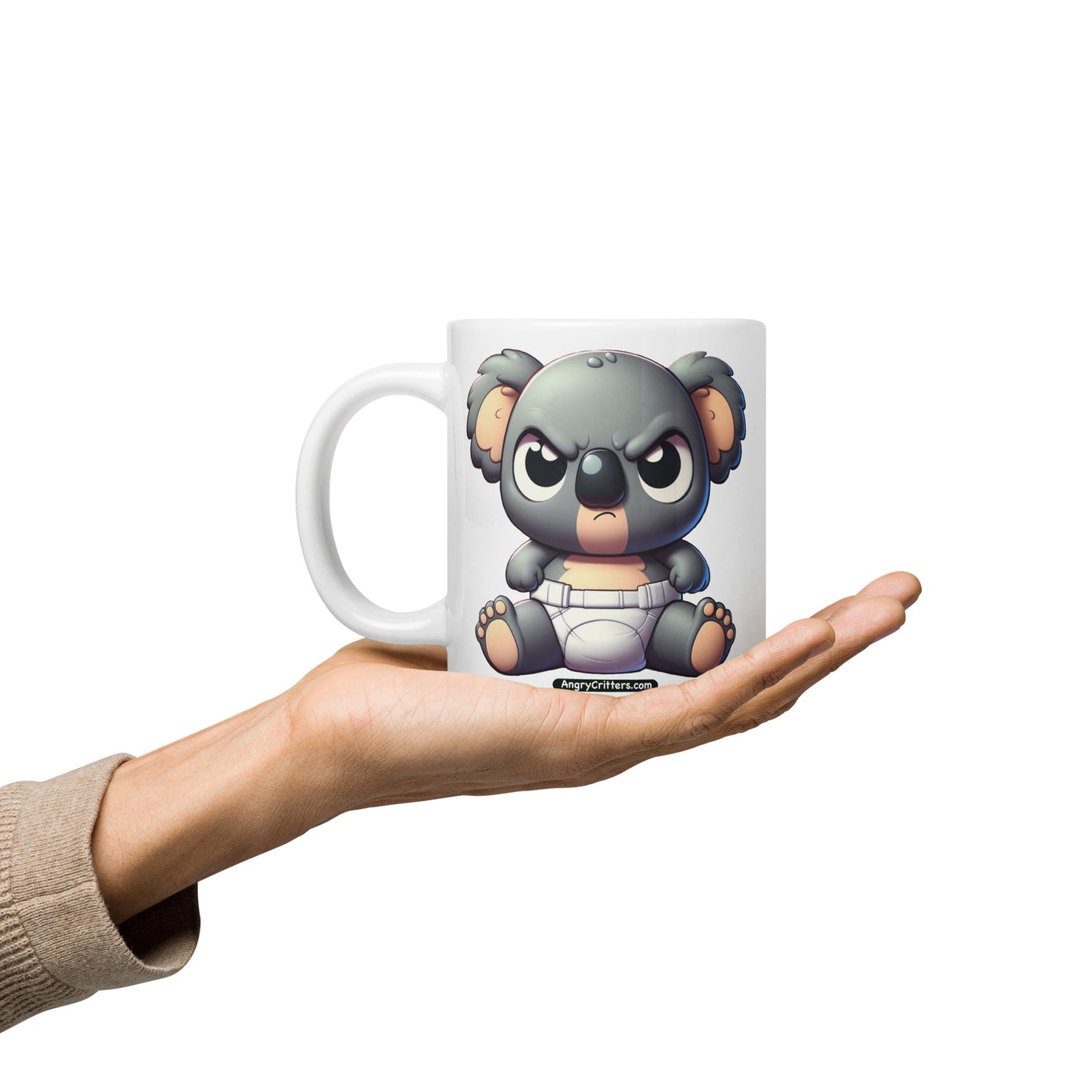 Angry Critters - Koala Baby White glossy mug