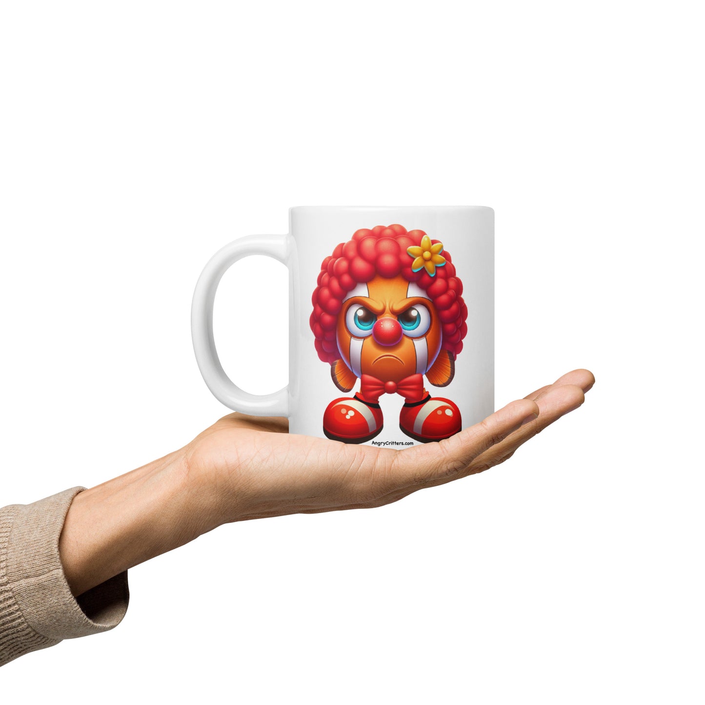 Angry Critters - Clownfish Clown White glossy mug