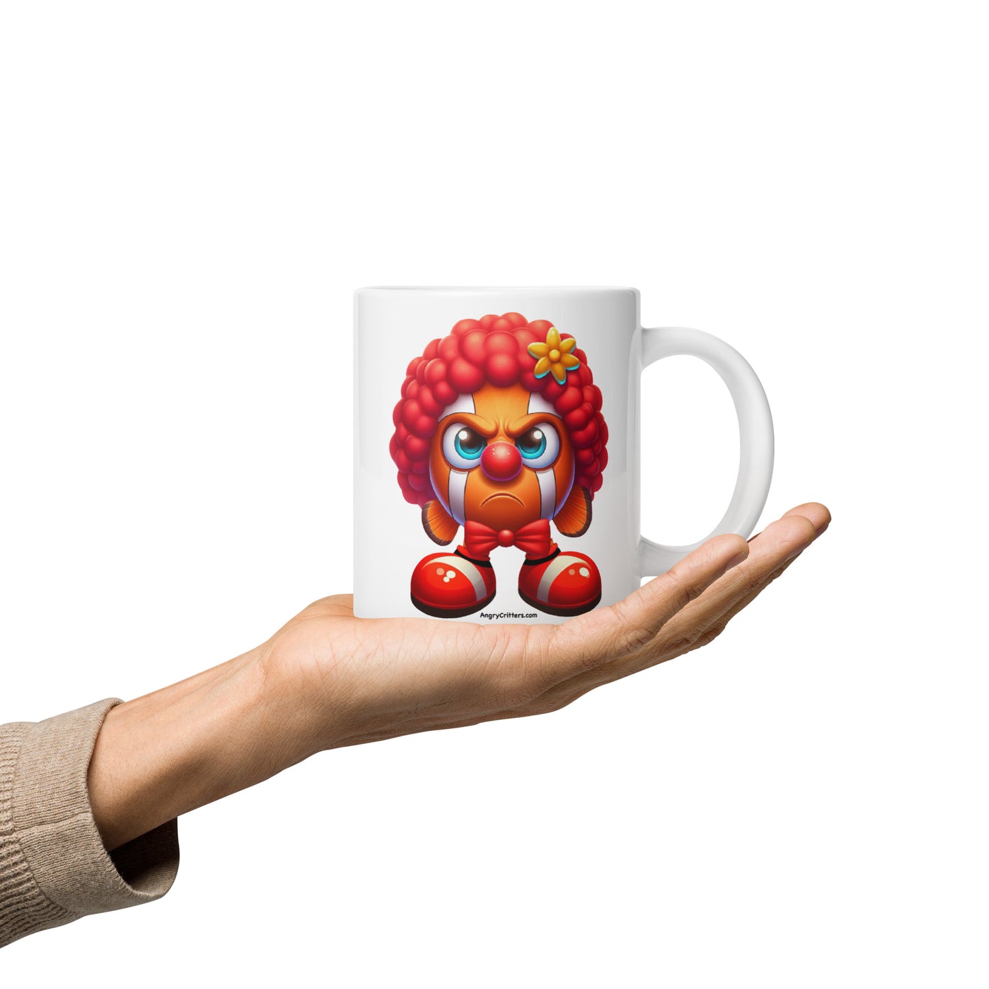 Angry Critters - Clownfish Clown White glossy mug