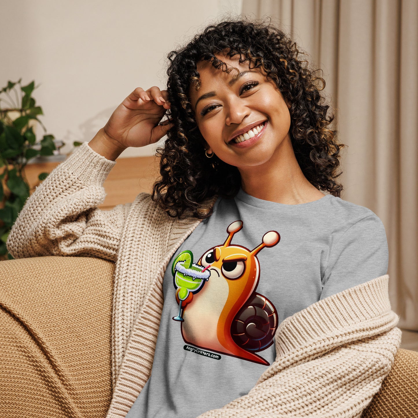 Angry Critters - Snail with Margarita Women's Relaxed T-Shirt