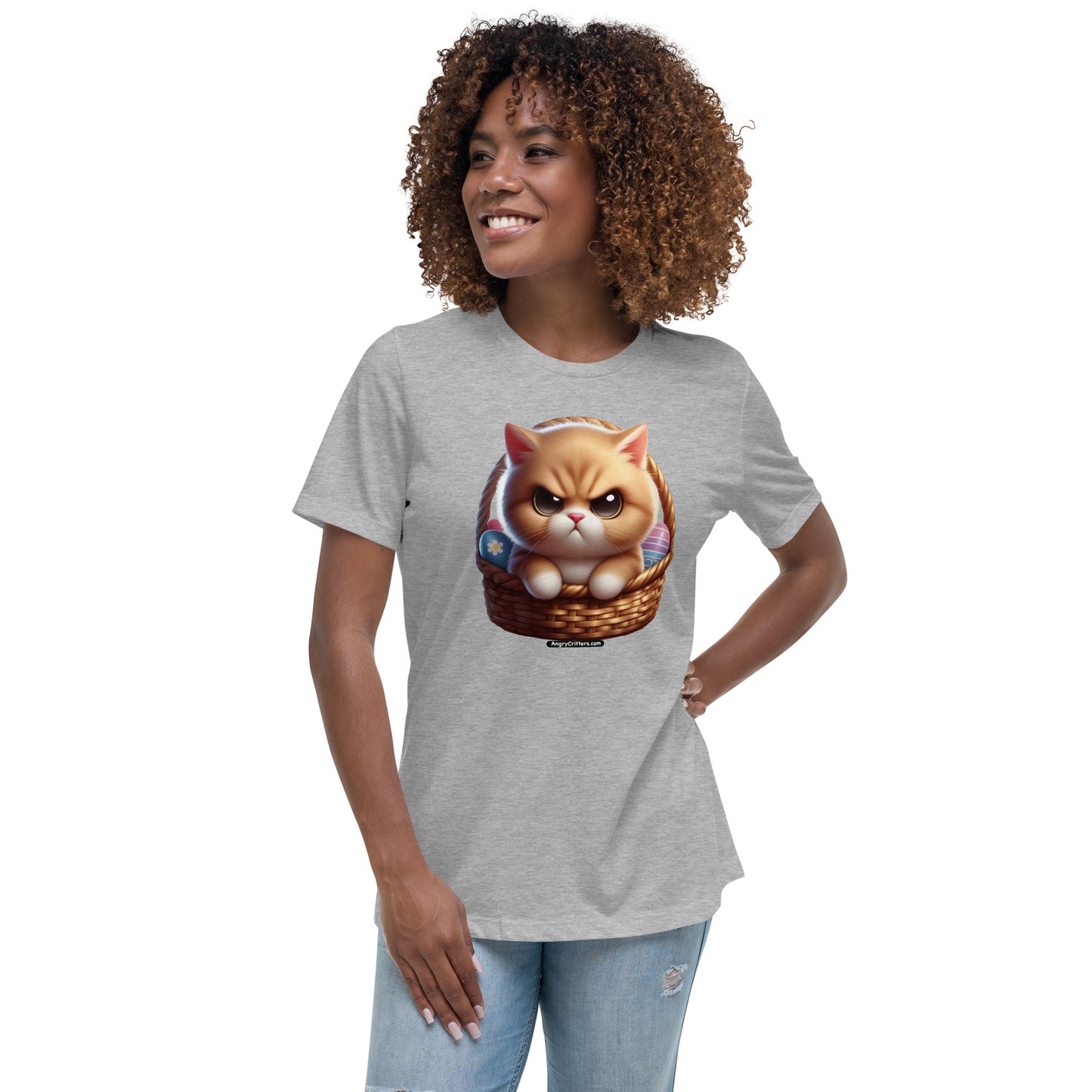 Angry Critters - Kitten in Easter Basket Women's Relaxed T-Shirt