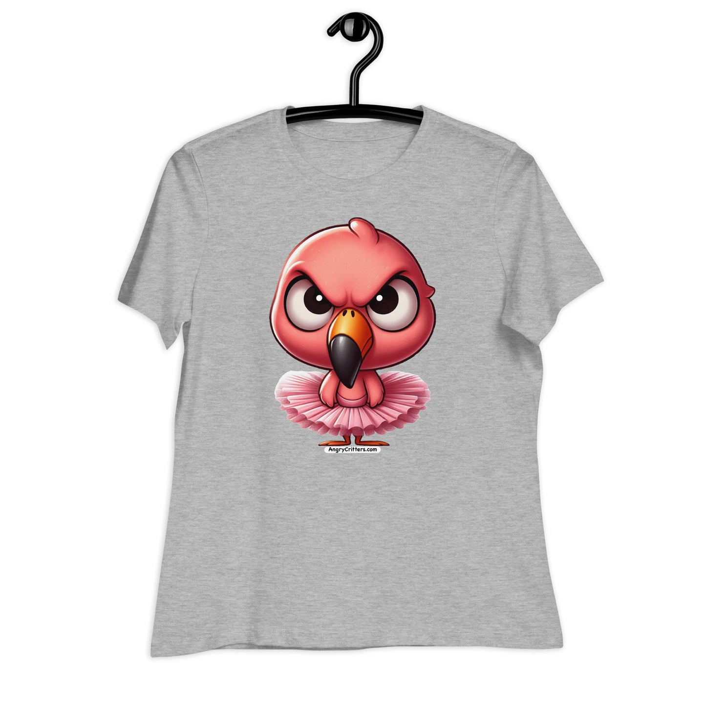 Angry Critters - Pink Flamingo Ballerina Women's Relaxed T-Shirt