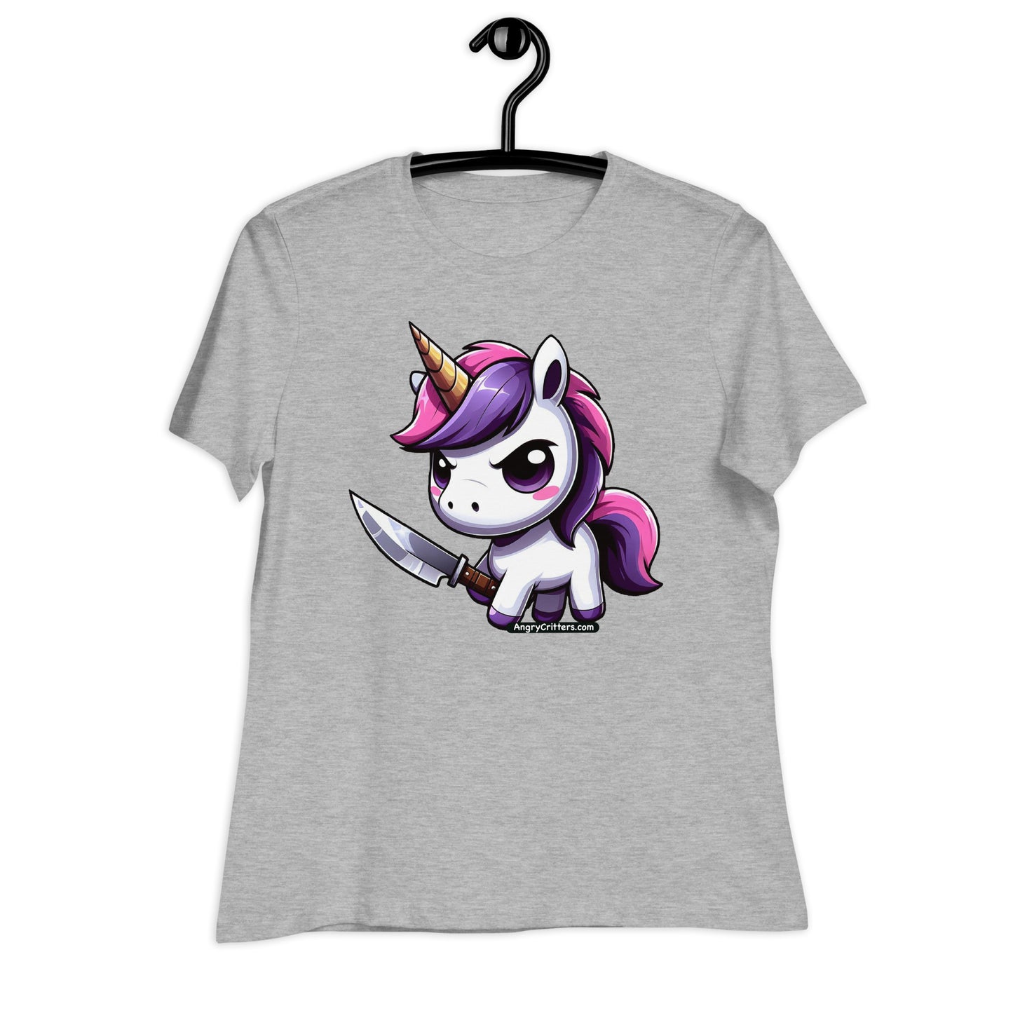 Angry Critters - Unicorn with a Blade, Women's Relaxed T-Shirt