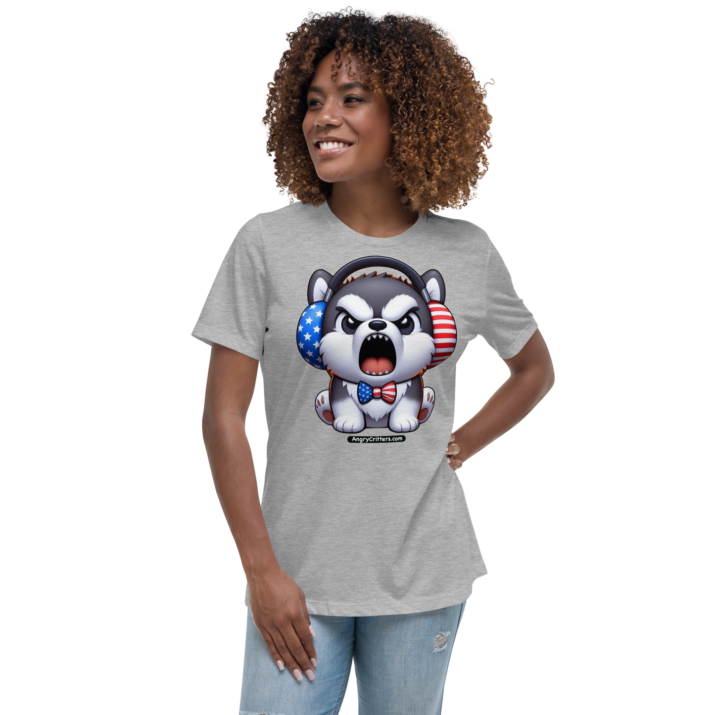 Angry Critters - American Husky, Women's Relaxed T-Shirt