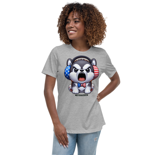 Angry Critters - American Husky, Women's Relaxed T-Shirt