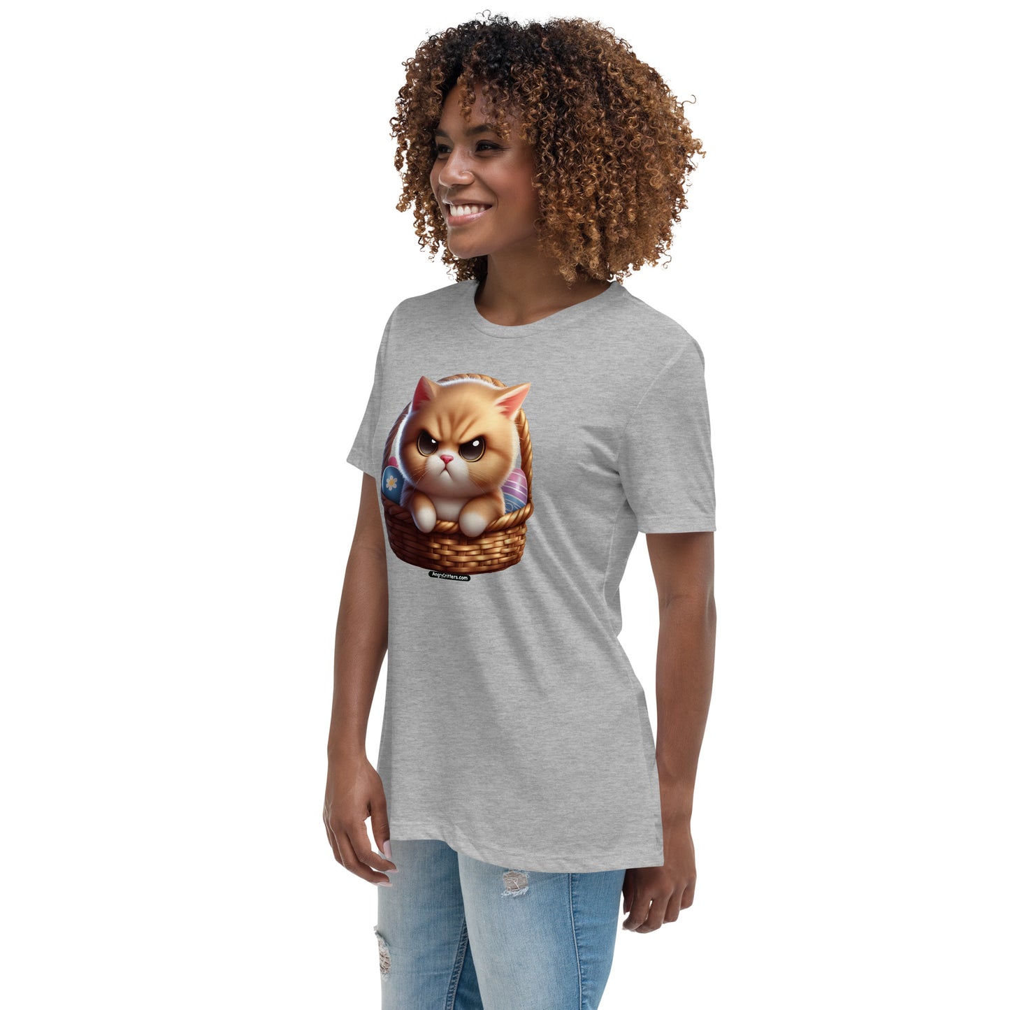 Angry Critters - Kitten in Easter Basket Women's Relaxed T-Shirt