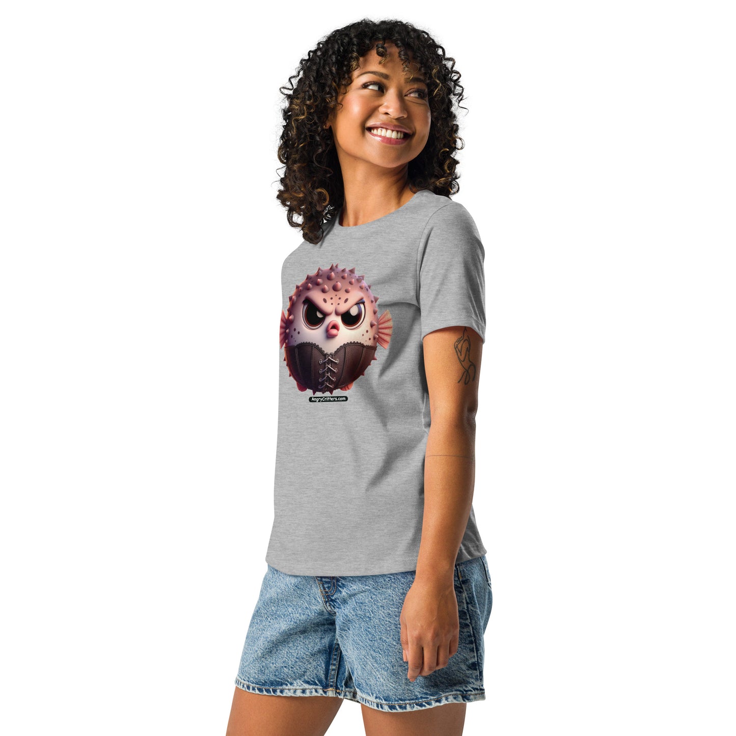 Angry Critters - Cinched Puffer, Women's Relaxed T-Shirt