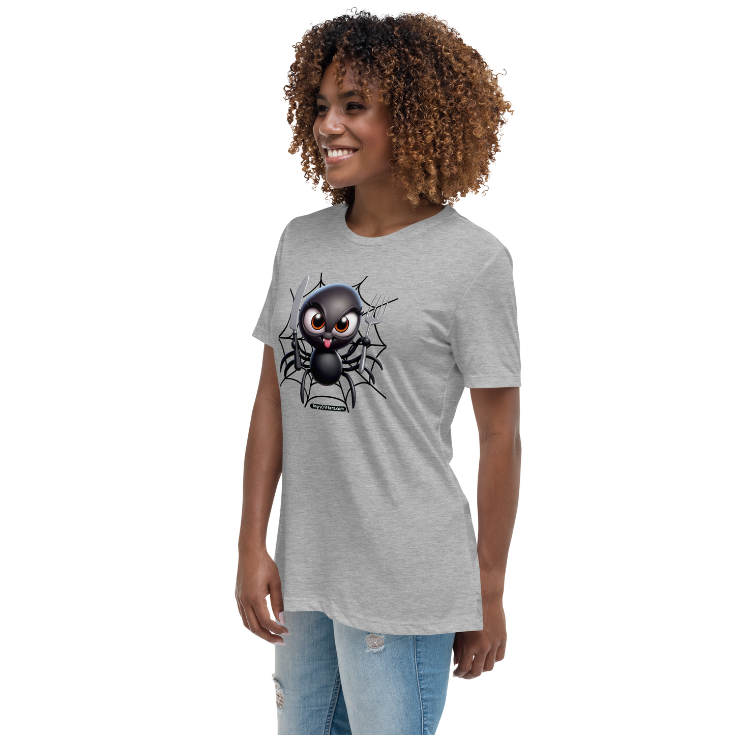 Angry Critters - Black Widow Spider, Women's Relaxed T-Shirt