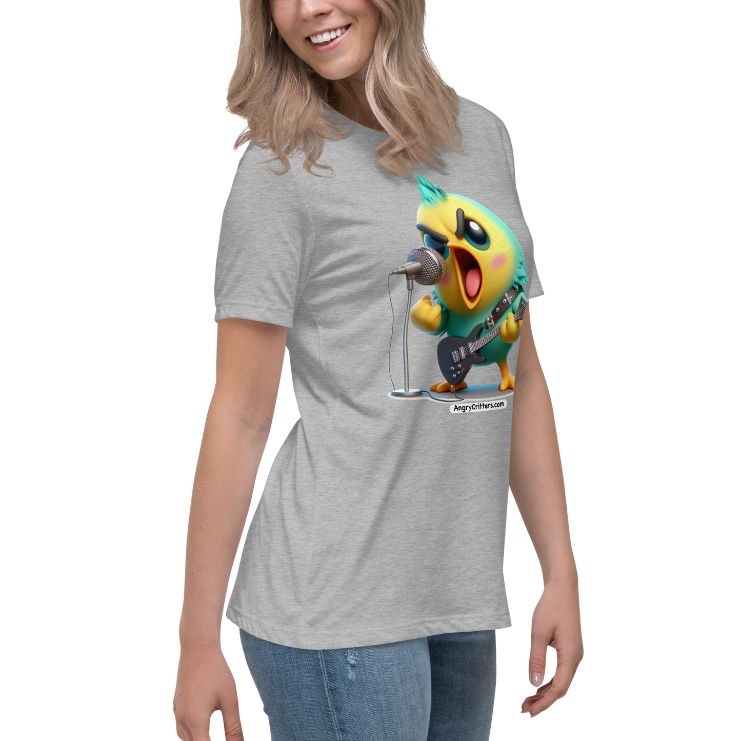 Angry Critters - Parakeet with an Axe, Women's Relaxed T-Shirt