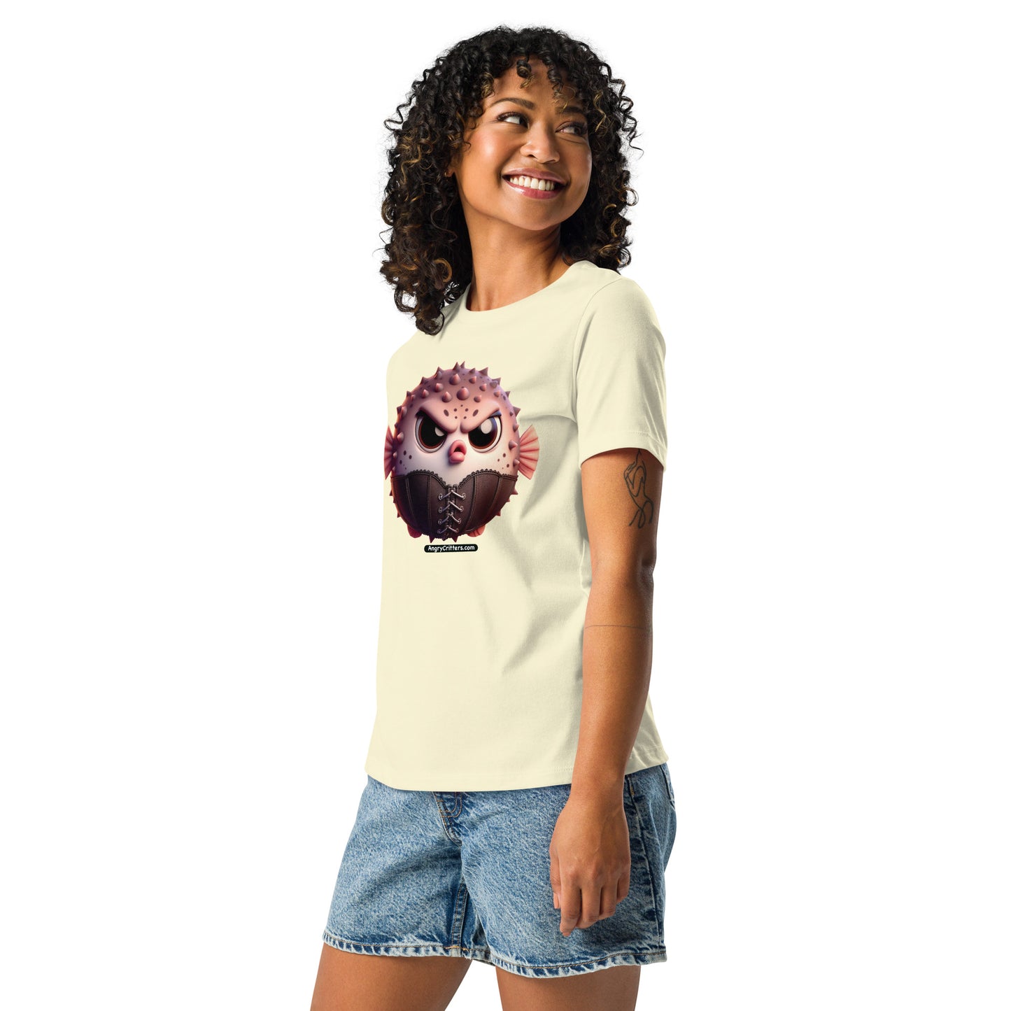 Angry Critters - Cinched Puffer, Women's Relaxed T-Shirt