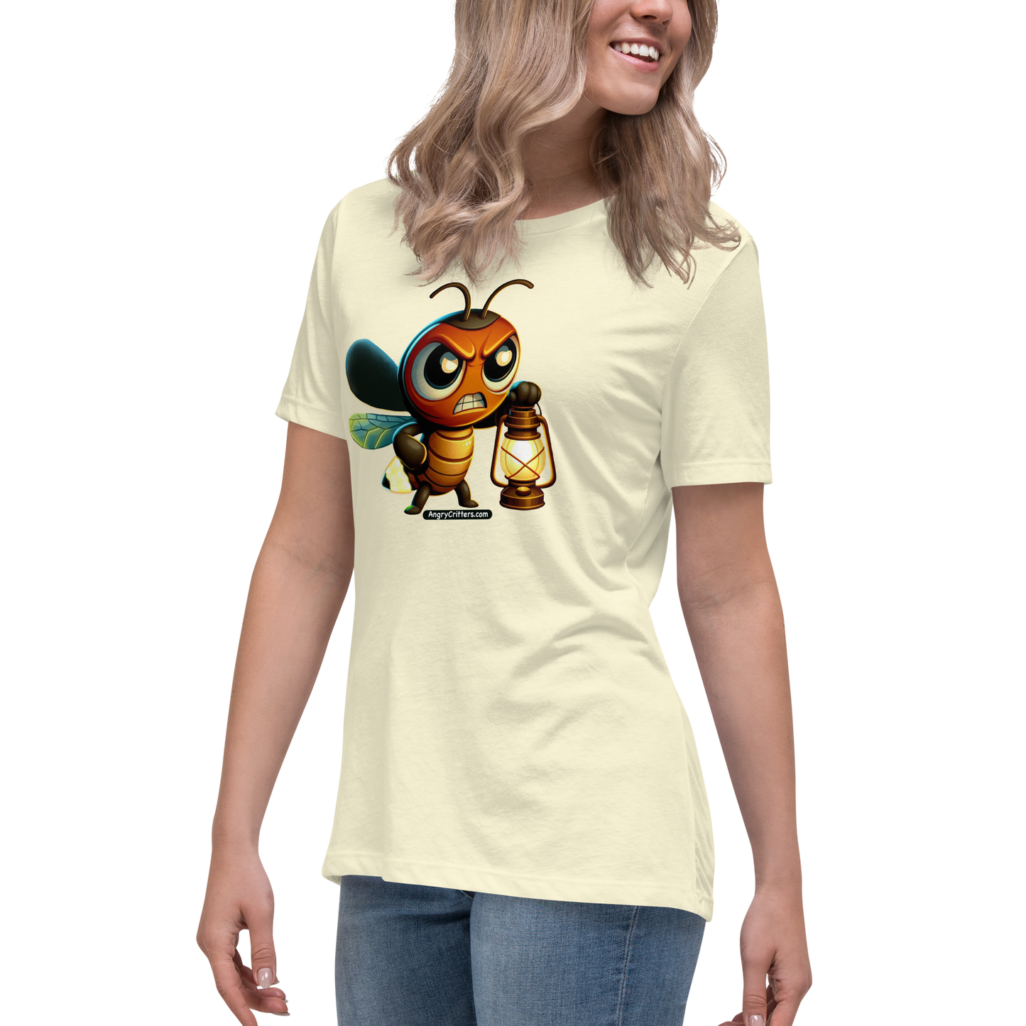 Angry Critters - Firefly with Lamp, Women's Relaxed T-Shirt