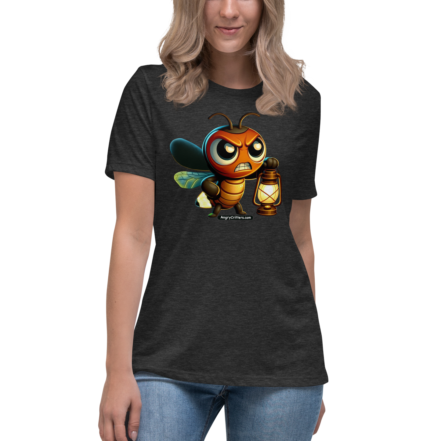 Angry Critters - Firefly with Lamp, Women's Relaxed T-Shirt