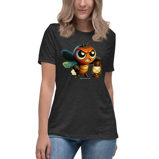 Angry Critters - Firefly with Lamp, Women's Relaxed T-Shirt