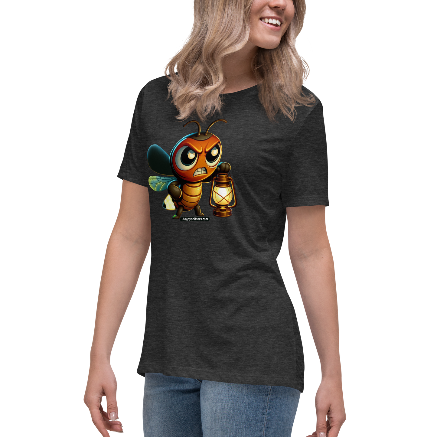 Angry Critters - Firefly with Lamp, Women's Relaxed T-Shirt