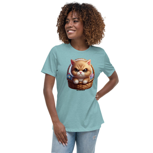 Angry Critters - Kitten in Easter Basket Women's Relaxed T-Shirt