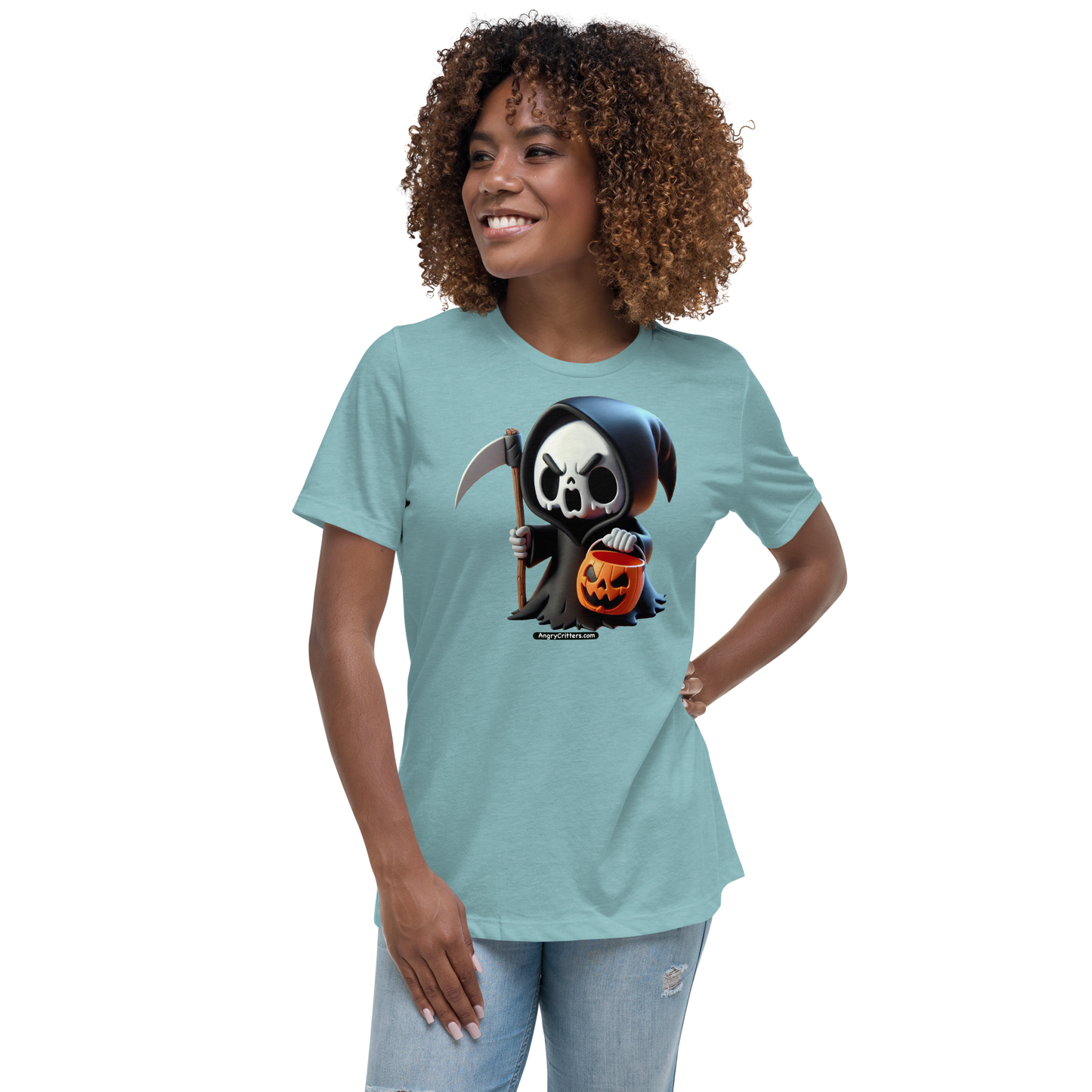 Angry Critters - Grim Reaper, Women's Relaxed T-Shirt